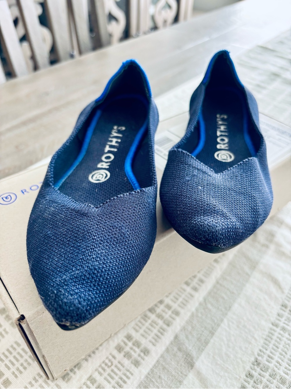 Rothy's Women's The Point Navy Flats - Picture 7 of 9